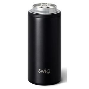 Swig Life Skinny Can Cooler Stainless Steel Triple Insulated Black